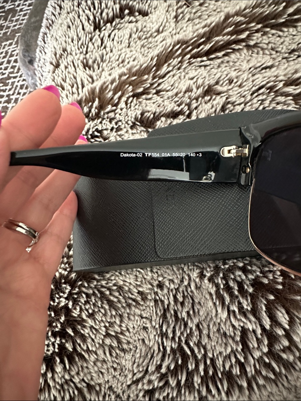Tom Ford Black Frame Sunglasses with Gold Accents - Picture 5 of 10
